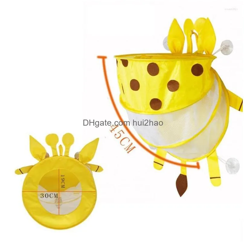storage boxes useful crab shape baby shower toys wall bag with suction cup polyester bath attractive for kindergarten