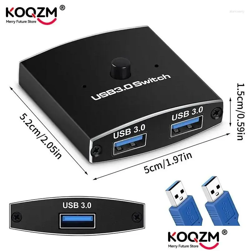 1pc usb 3.0 switch selector 5gbps 2 in 1 out two-way sharer voor printer keyboard mouse share