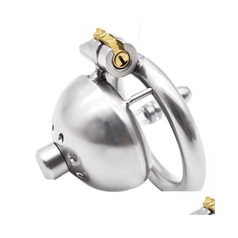 Other Health & Beauty Items Toys 304 Stainless Steel Male Chastity Device Super Small Short Cock Cage With Stealth Lock Ring Products Dhx0L