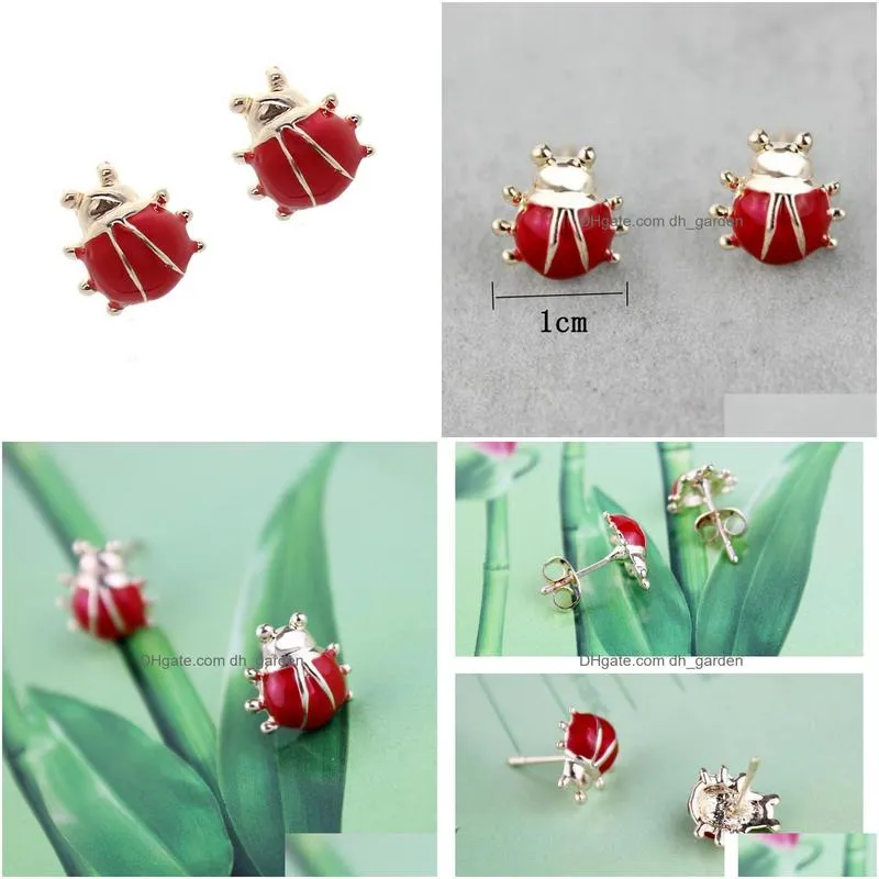 Stud Cute 1Cm Red Ladybug Stud Earrings Price Fashion Jewelry For Girls Women Korean Style Jewellery Drop Delivery Jewelry E Dhgarden Dhkni