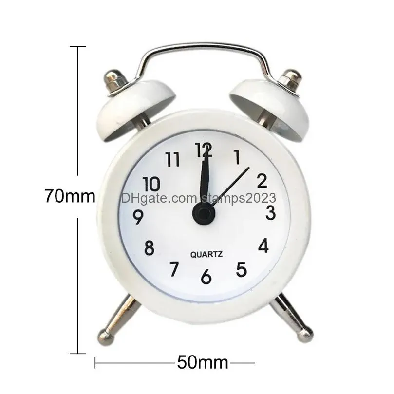 Other Clocks & Accessories Other Clocks Accessories 50Mm Small Alarm Clock High Quality Bell For Travel Vintage Analog Mini Desk With Dhwho