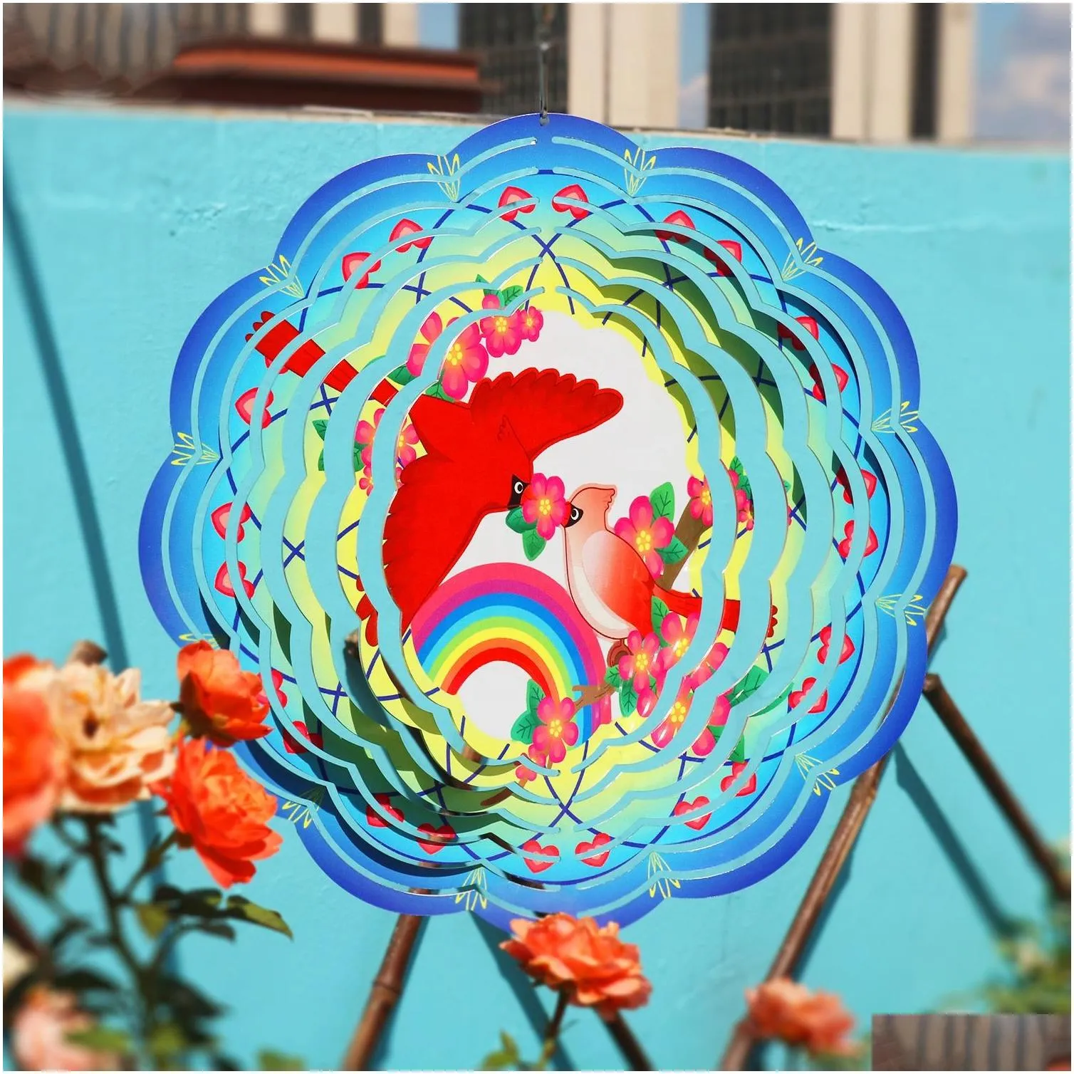 Sublimation Blanks Wholesale Sublimation Blank Wind Spinner 10 Inch Aluminum Spinners Outdoor Hanging Garden Decoration Metal Blanks F Dhizd