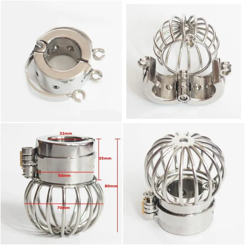 Other Health & Beauty Items Scrotum Separation Fixture Stainless Steel Chastity Devices Restraint 495G Weights Device Spike Ball Stret Dhv2K