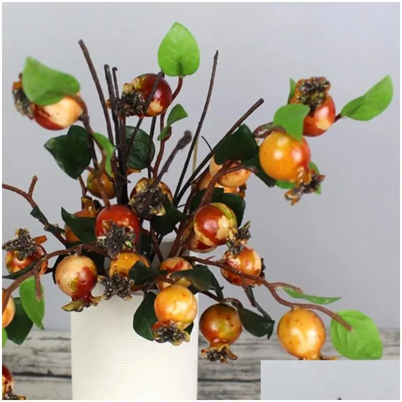 decorative flowers artificial red berry stems desktop decor picks christmas diy wreath decors blueberry