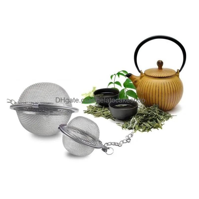 100pcs stainless steel tea pot infuser sphere mesh tea strainer filler ball strainer ball 5cm/7cm/9cm 