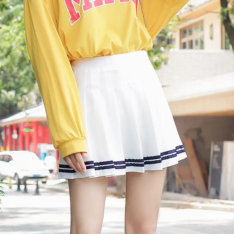 pleated skirt high waist elastic student super fire a-line skirt autumn winter anti-slip skirt female 2024