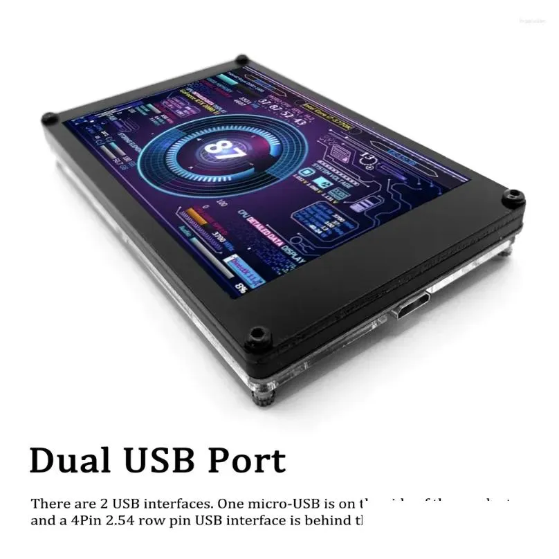 3.5`` ips usb secondary screen computer monitor 360° rotation cpu gpu ram hdd display freely aida64 mini