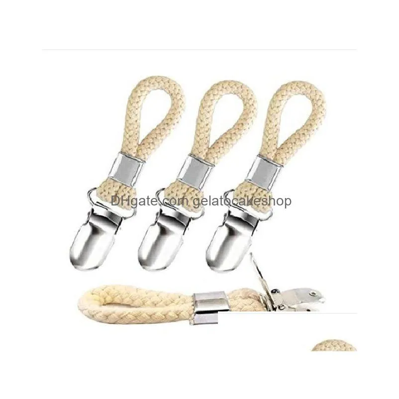 bath towel clip sturdy hanging makeup organizer metal braided cotton loop strong grip clothes clamps bathroom organizer