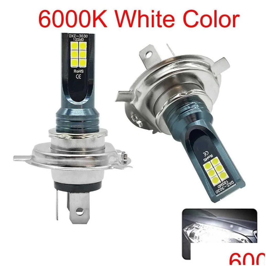 car headlights 2pcs h4 h7 led headlight h11 h8 h9 h1 h3 fog light bbs 9005 9006 hb3 hb4 driving running lamps 12000lm 12v 6000k dr