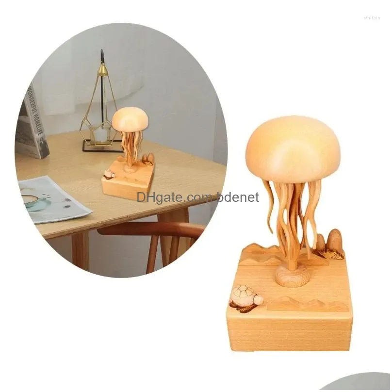 Decorative Objects & Figurines Decorative Figurines Handcraft Jellyfish Wood Music Box Sea Beautif Tune And Fine Craftsmanship Valenti Dhmb3