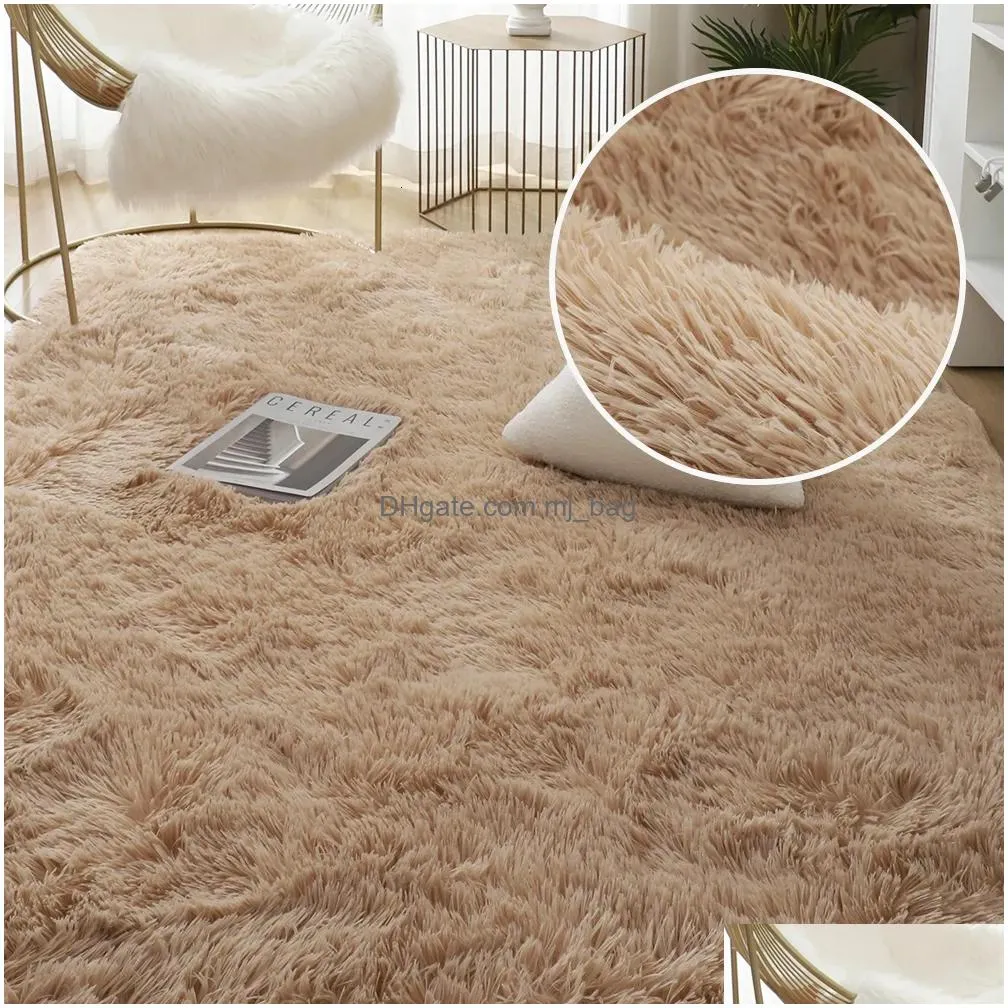 Carpets Gray Carpet For Living Room P Rug Bed Floor Fluffy Mats Antislip Home Decor Rugs Soft Veet Kids Blanket 230923 Drop Delivery Dh31E