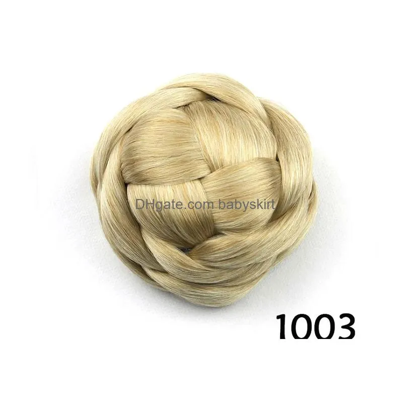 Synthetic Wigs Whole6 Colors Women Braid Buns Hairpieces Brown Blondblack Hair Chignon Donut Roller Bun Perucas6772063W0Eb Drop Deliv Dhfn9