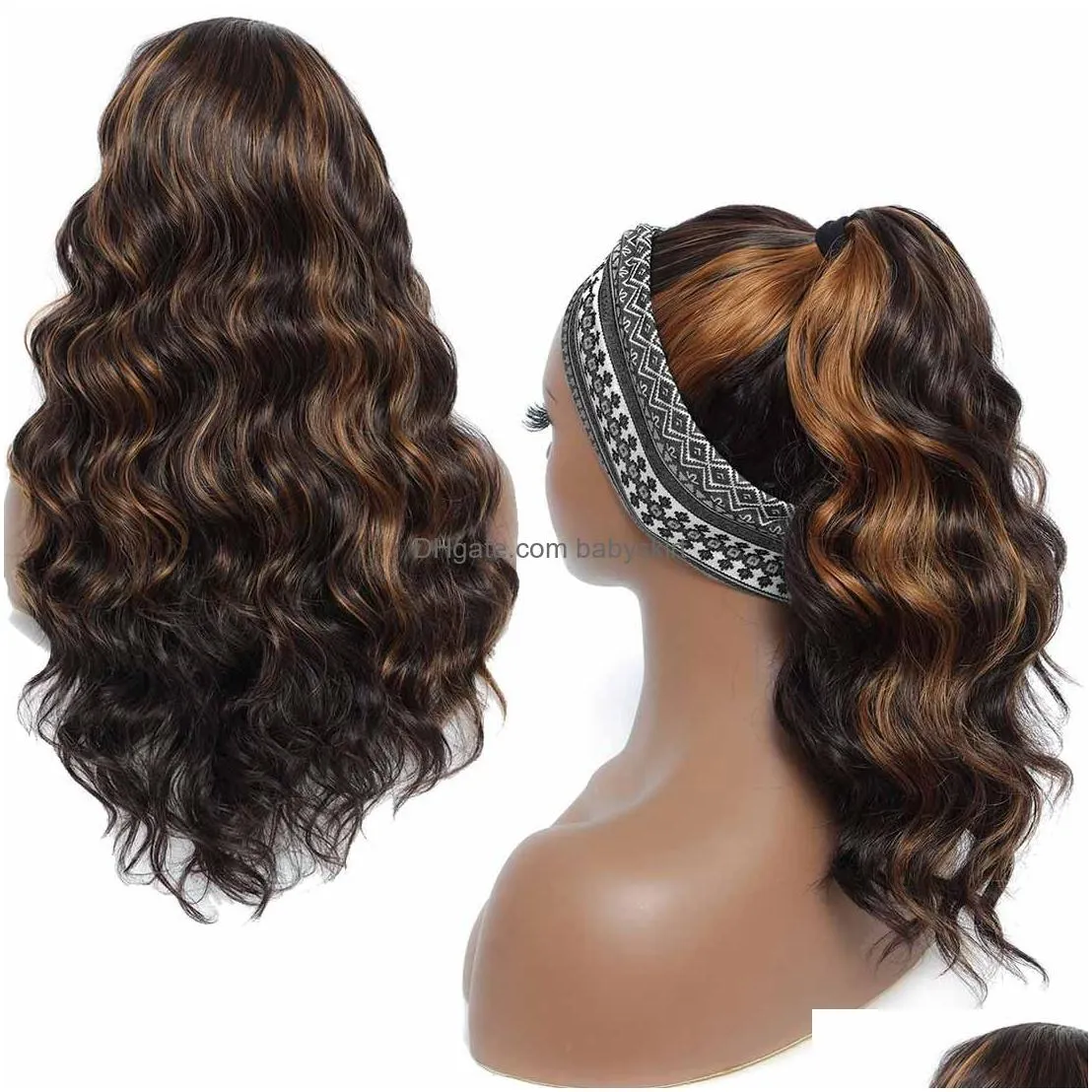 Lace Wigs Long Deep Wave Fl Lace Front Wigs Human Hair Curly 10 Styles Female Synthetic Natural Fast Drop Delivery Hair Products Hair Dhbeh