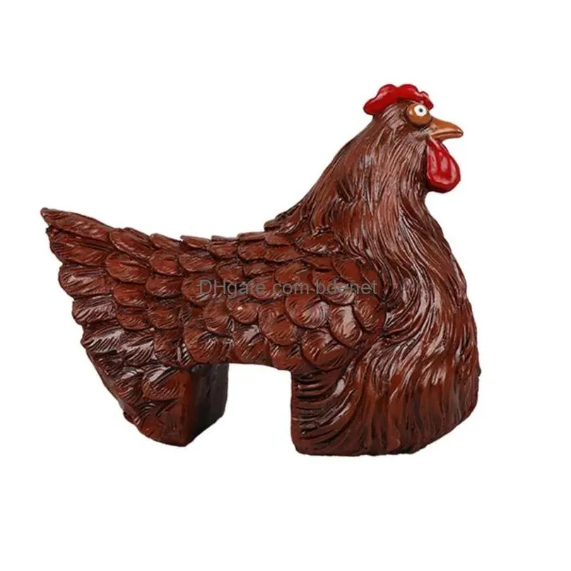 Garden Decorations Creative Chicken Figure Clam Ladder Hen Resin Crafts Ornaments Indoor And Outdoor Art Drop Delivery Dh71L