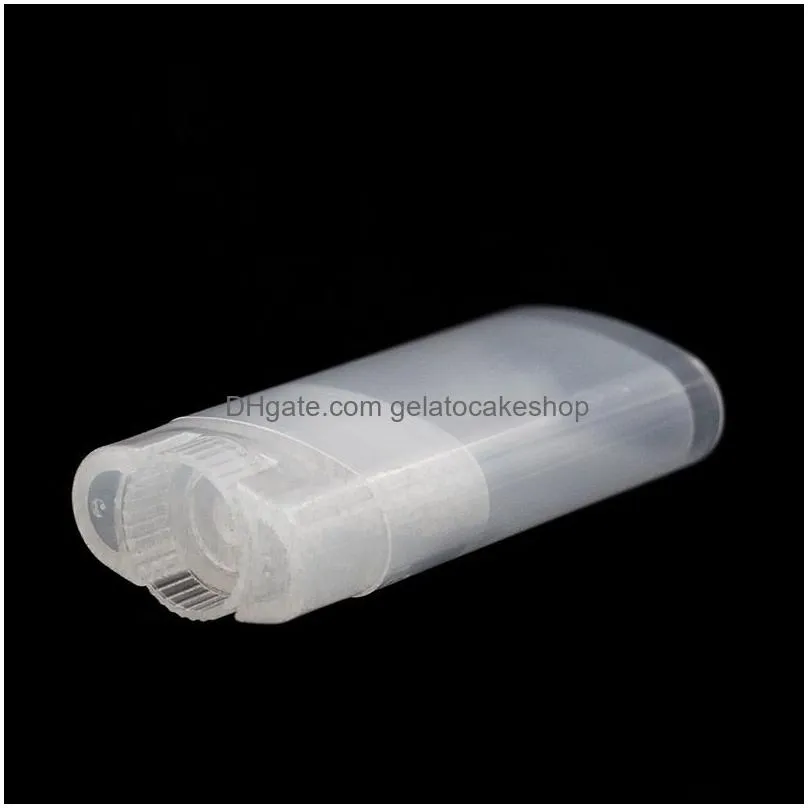wholesale 1200pcs lot 15ml 15g portable diy plastic empty oval lip balm tubes deodorant containers clear white lipstick fashion cool lip