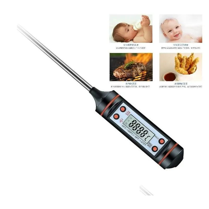 tp101 digital cooking food probe meat household thermometer kitchen bbq sensor dining tools 4 buttons