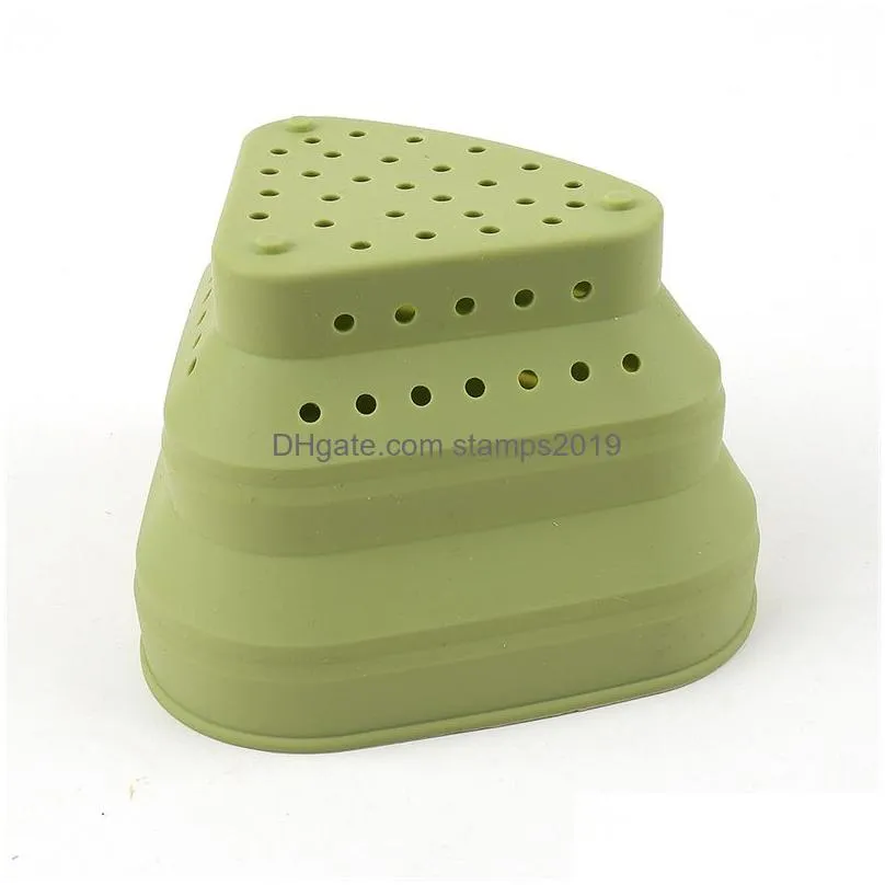 silicone folding draining basket triangular storage dishwashing sink strainer fruit basket