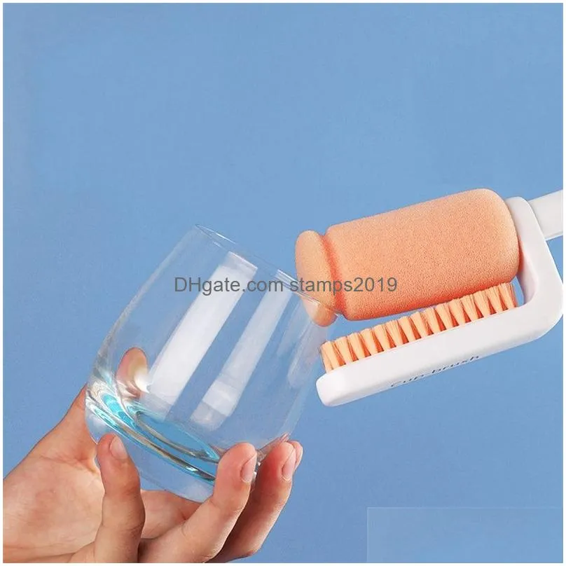 cup brush kitchen cleaning tool sponge brush glass wine bottle tumbler mug straws tube multifunctional cleaning brushes