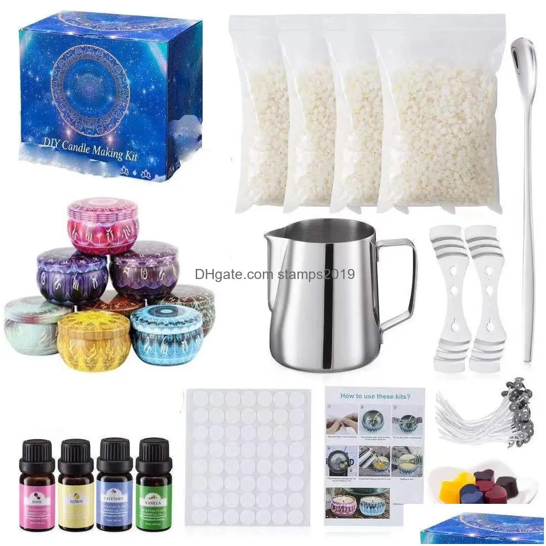 complete diy candle crafting tool kit supplies scented candles making beginners set soy wax melting pot fragrance oil tins dyes wicks