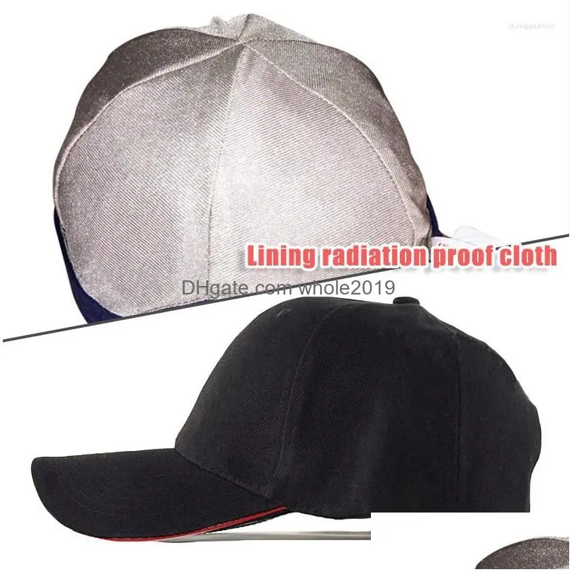 Berets Anti Radiation Cap Emf Protection Hat Rf/Microwave Baseball Uni Rfid Shielding Hats Drop Delivery Dhc73
