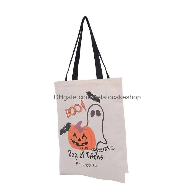 15 styles halloween large canvas bags cotton drawstring bag with pumpkin devil spider hallowmas gifts sack bags