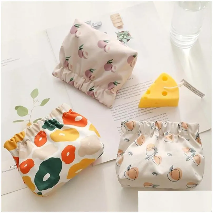 makeup brushes fashion make up pouch casual cute storage bag waterproof portable printed no zipper simple lightweight for headphones