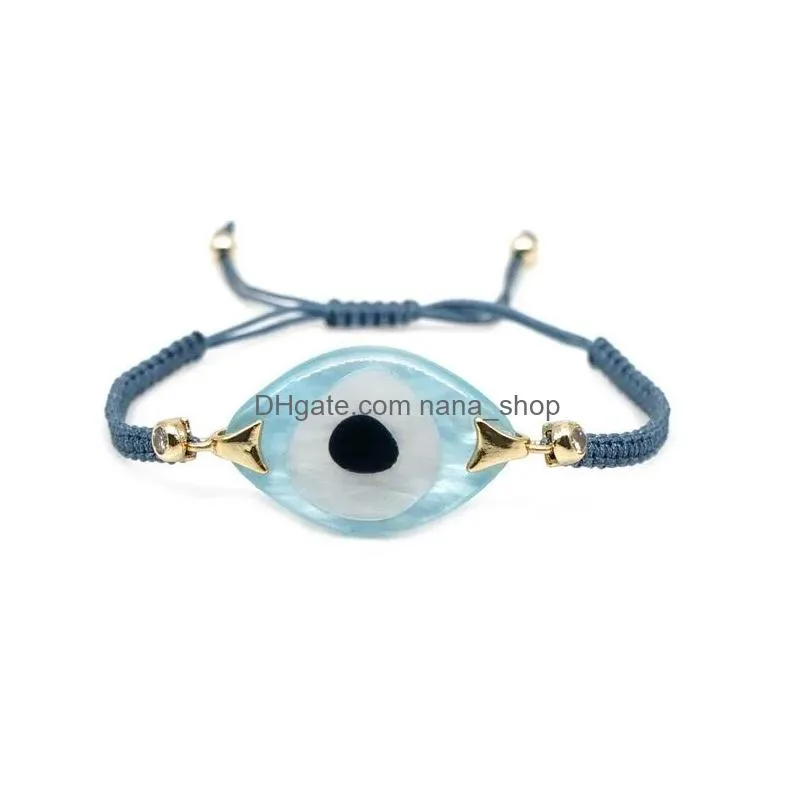 Charm Bracelets Evil Eye Bracelet For Women Trendy Turkish Jewelry Bohemian Friendship Psera Braided Rope Bracelets In Bk4927387 Drop Dhhnw