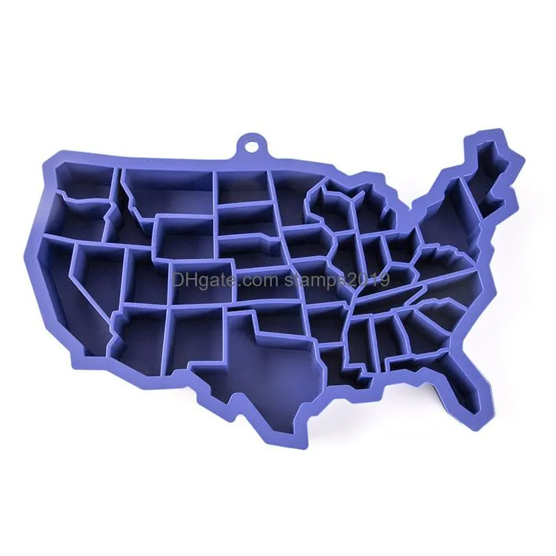 4th of july ice cube mold creative american map food-grade silicone ice cube tray easy release the united states of america map ice