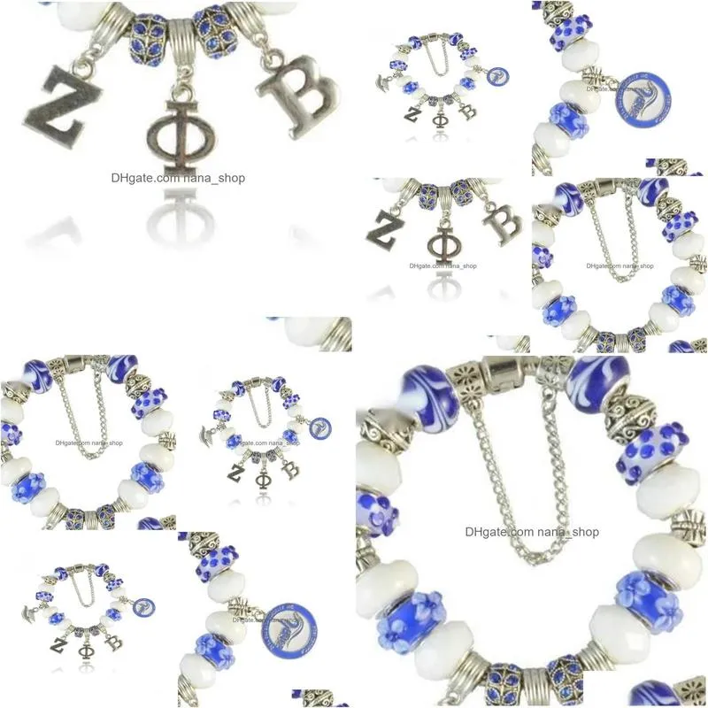 Charm Bracelets Fashion Zeta Phi Beta Sorority Bracelet Zpb Women Charm Bead Bangle9804777 Drop Delivery Jewelry Bracelets Dhyv0