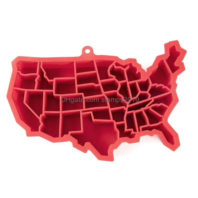 4th of july ice cube mold creative american map food-grade silicone ice cube tray easy release the united states of america map ice