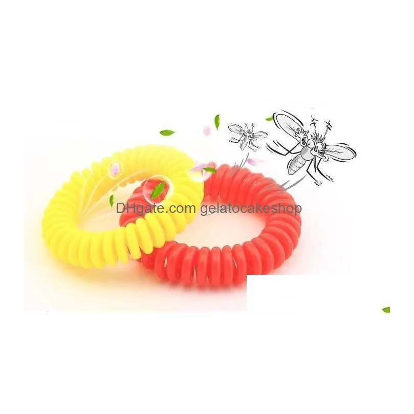 50pcs mosquito repellent bracelet stretchable elastic coil spiral hand wrist band telephone ring chain antimosquito bracelet