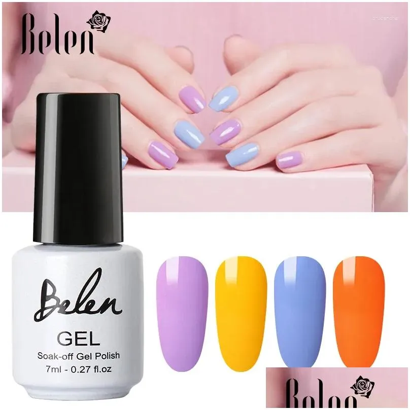 nail gel belen 7ml summer pure color macaron uv polish lacquer semi permanent lucky hybrid paint gellak manicure diy varnishes