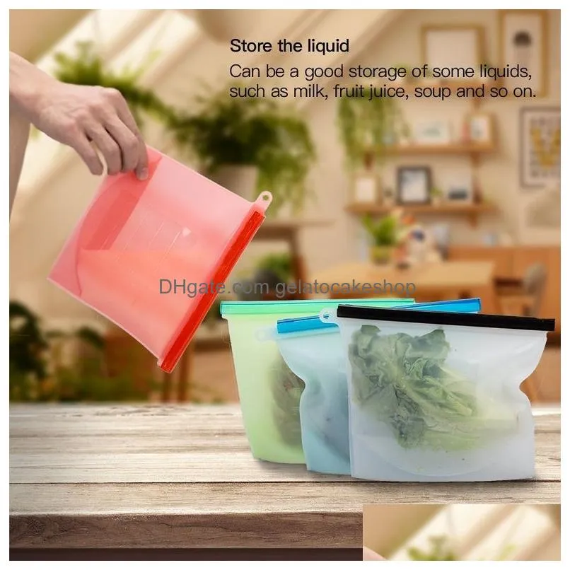 1823cm reusable silicone food preservation bag airtight seal food storage container versatile cooking bag 4 colors in stock