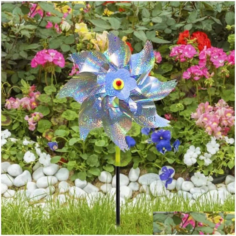 Garden Decorations Windmill Bird Repellent Decoration Bird-Scaring Wind Spinner Children Kids Toys Easy Installation For Outdoor Lawn Dhfon