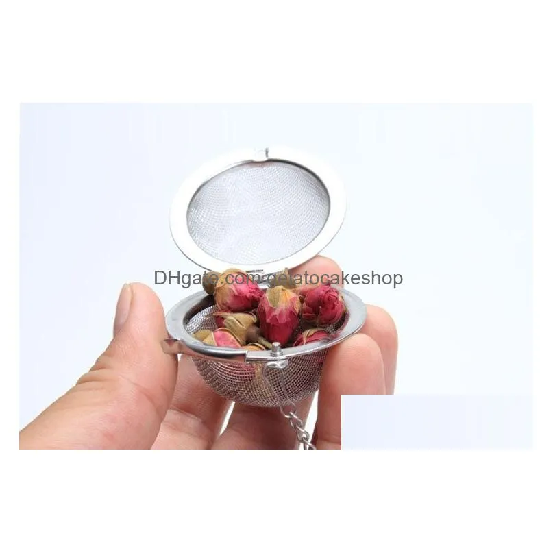 1000pcs/lot stainless steel tea ball 5cm mesh tea infuser strainers premium filter interval diffuser for loose leaf tea seasoning