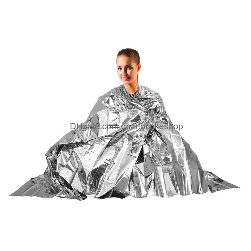 10pcs outdoor pads water proof emergency survival rescue blanket foil thermal space first aid sliver curtain military blanket