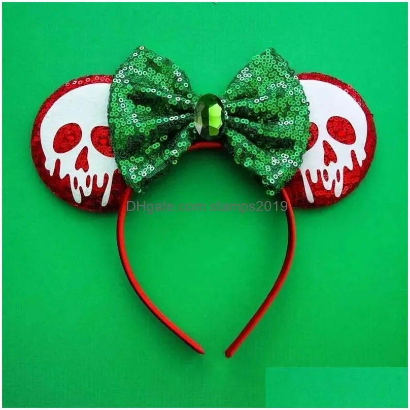 hair accessories halloween mouse ears headband girls festival sequins bow for women party cosplay band gift kids adult 220928