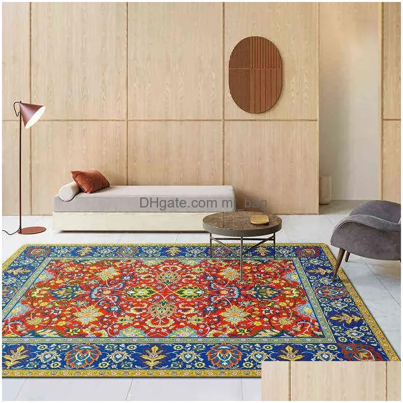 Carpets Bohemian Style Rug Living Room Floor Carpet Customized Kitchen Bedroom Balcony Restaurant 3D Printed Anti Slip Home Decoration Dhy4A