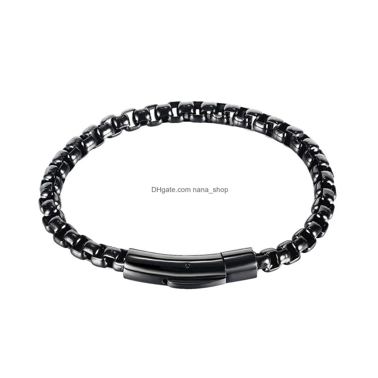 Chain Jewelry Fashion Personality Steel Bracelet Men039S Simple Trend Hip Hop Stainless Slave Bracelets9526025 Drop Delivery Jewelry Dhta5