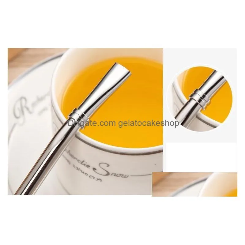 10pcs 304 stainless steel bombilla straws yerba mate filter straw stainless steel drinking yerba mate straw gourd bombilla filter