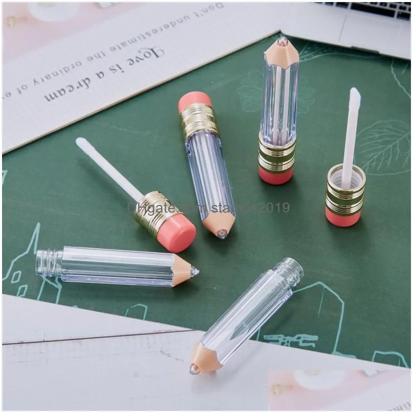 storage bottles 5ml empty lip gloss tube container clear tubes pencil shape lipstick refillable lipgloss packing