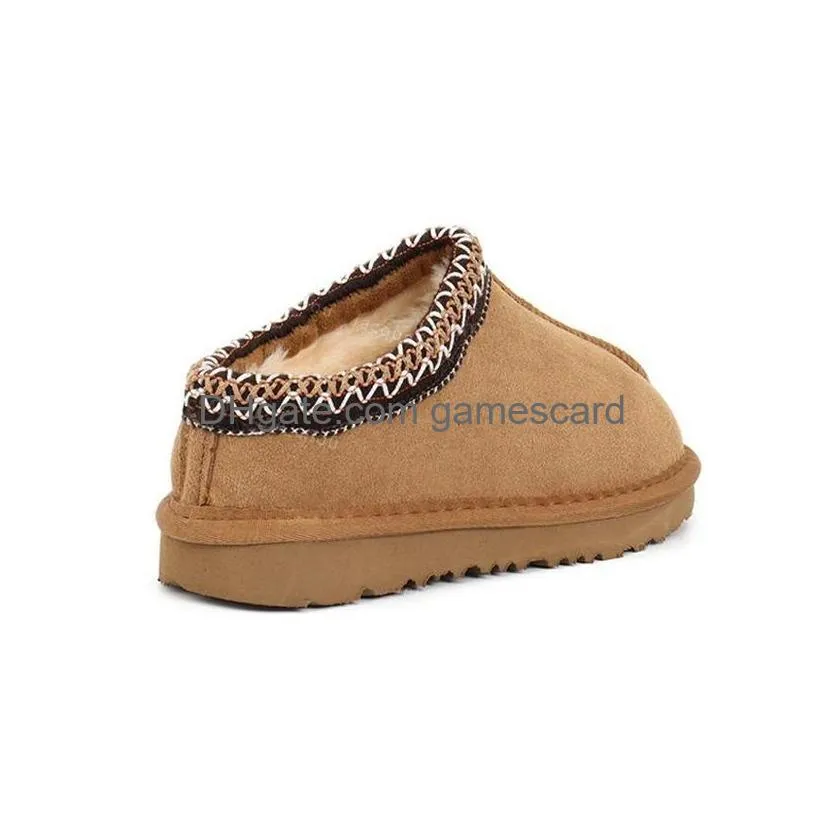 Slipper Kids Toddler Boots Tasman Slippers Tazz Australia Baby Shoes Chestnut Fur Slides Real Leather Tra Mini Boot Winter Mustard See Dhpl0