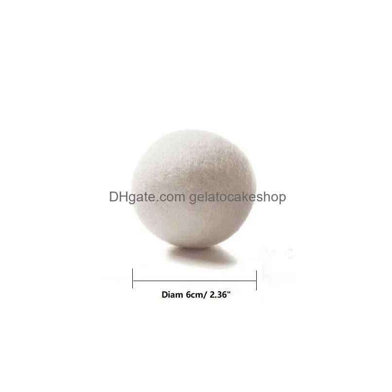 practical laundry clean ball reusable natural organic laundry fabric softener ball premium organic wool dryer balls 6cm