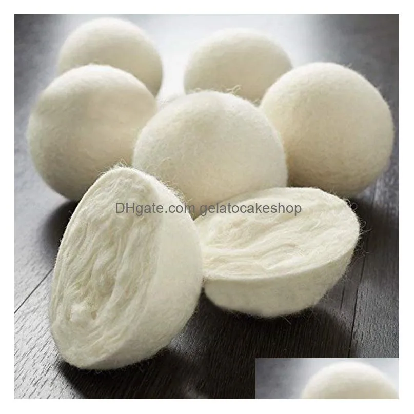 practical laundry clean ball reusable natural organic laundry fabric softener ball premium organic wool dryer balls 6cm