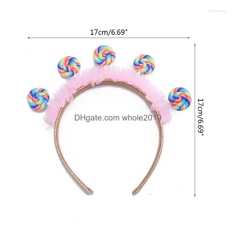 Hair Clips & Barrettes Hair Clips Children Day Kids Headband Pleated Lace Lollipop Hoop For Adt Teen Drop Delivery Jewelry Hairjewelr Dhgdd