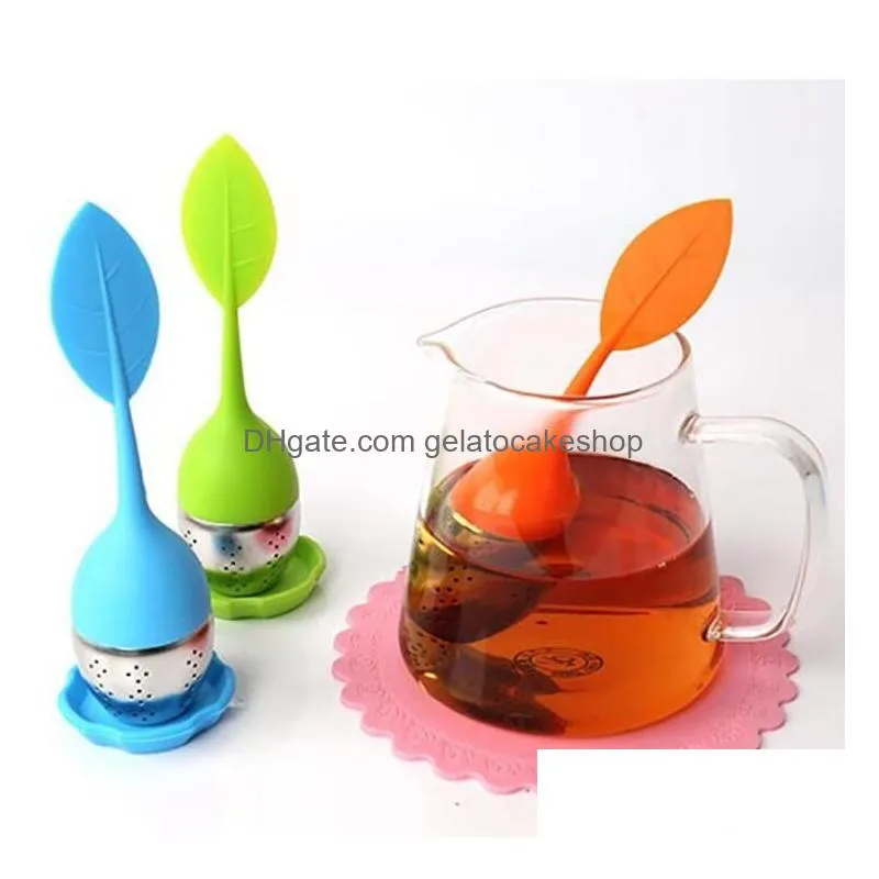 500pcs food grade silicone tea infuser leaves flowers shape silicone spoon make tea bag filter creative stainless steel tea strainers