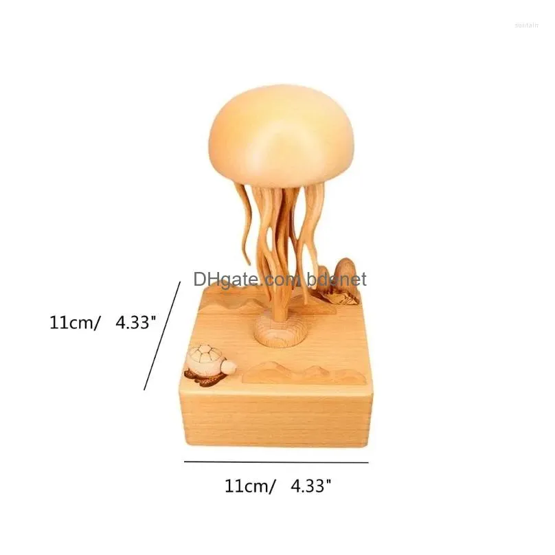 Decorative Objects & Figurines Decorative Figurines Handcraft Jellyfish Wood Music Box Sea Beautif Tune And Fine Craftsmanship Valenti Dhmb3