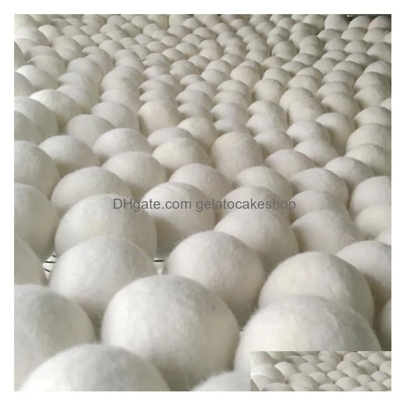 practical laundry clean ball reusable natural organic laundry fabric softener ball premium organic wool dryer balls 6cm