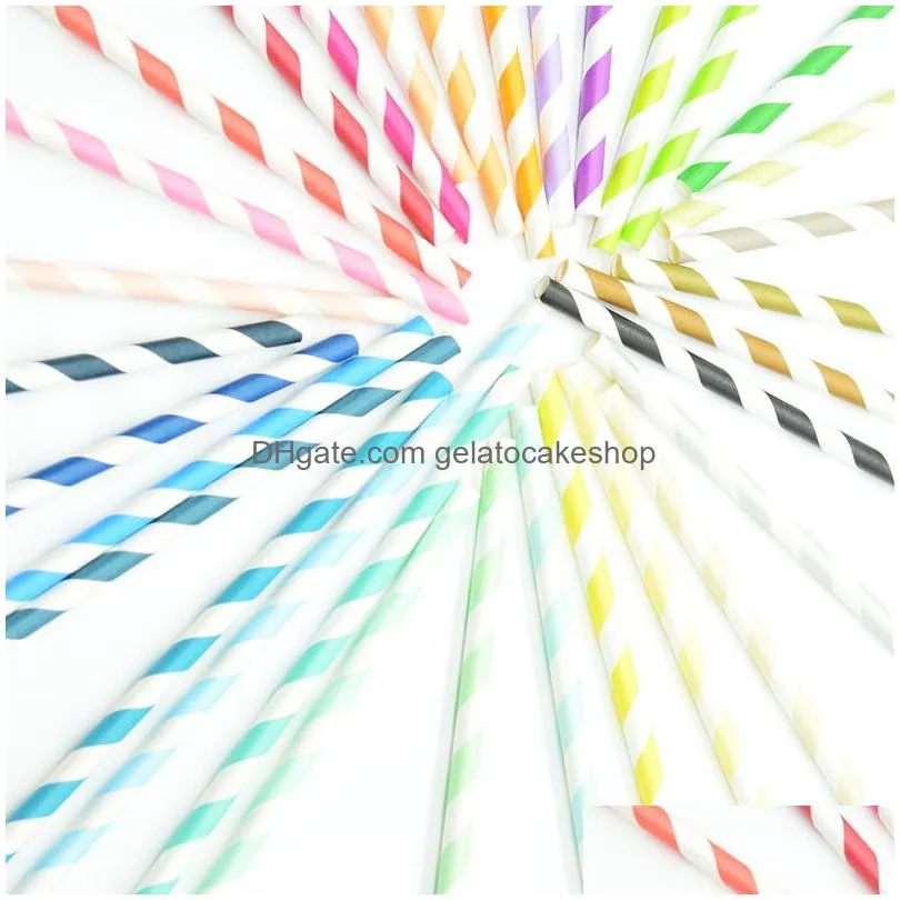 1000pcs lot colorful drink paper straws strip drink paper straws 61 colors ecofriendly drinking straws