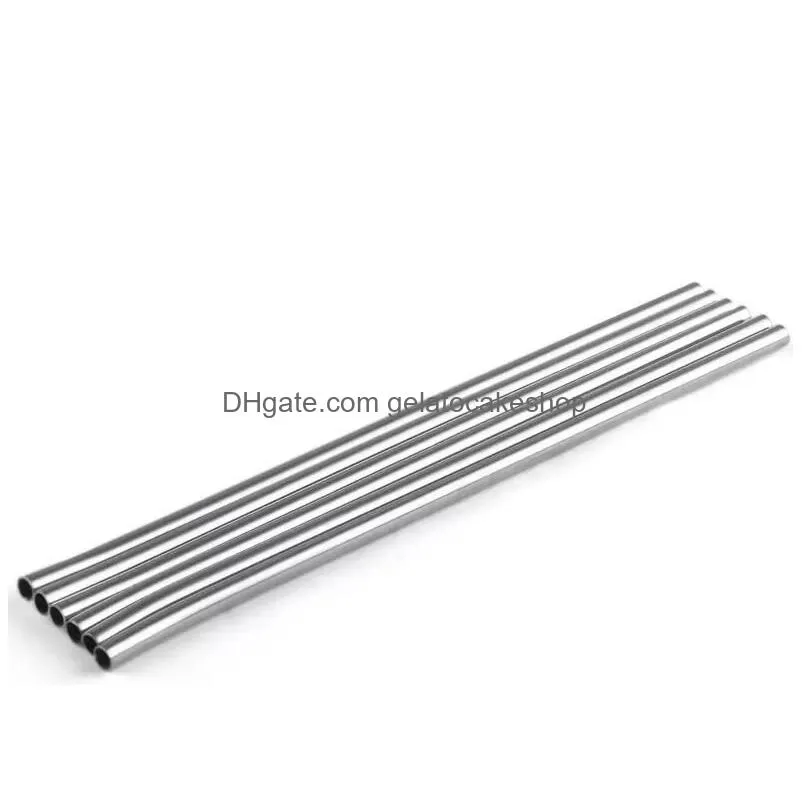 300pcs durable stainless steel straight drinking straw 8 5 straws metal bar family kitchen dhs fast 